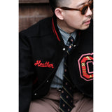 Classic Ivy Heavy Wool Baseball Jacket with Embroidery