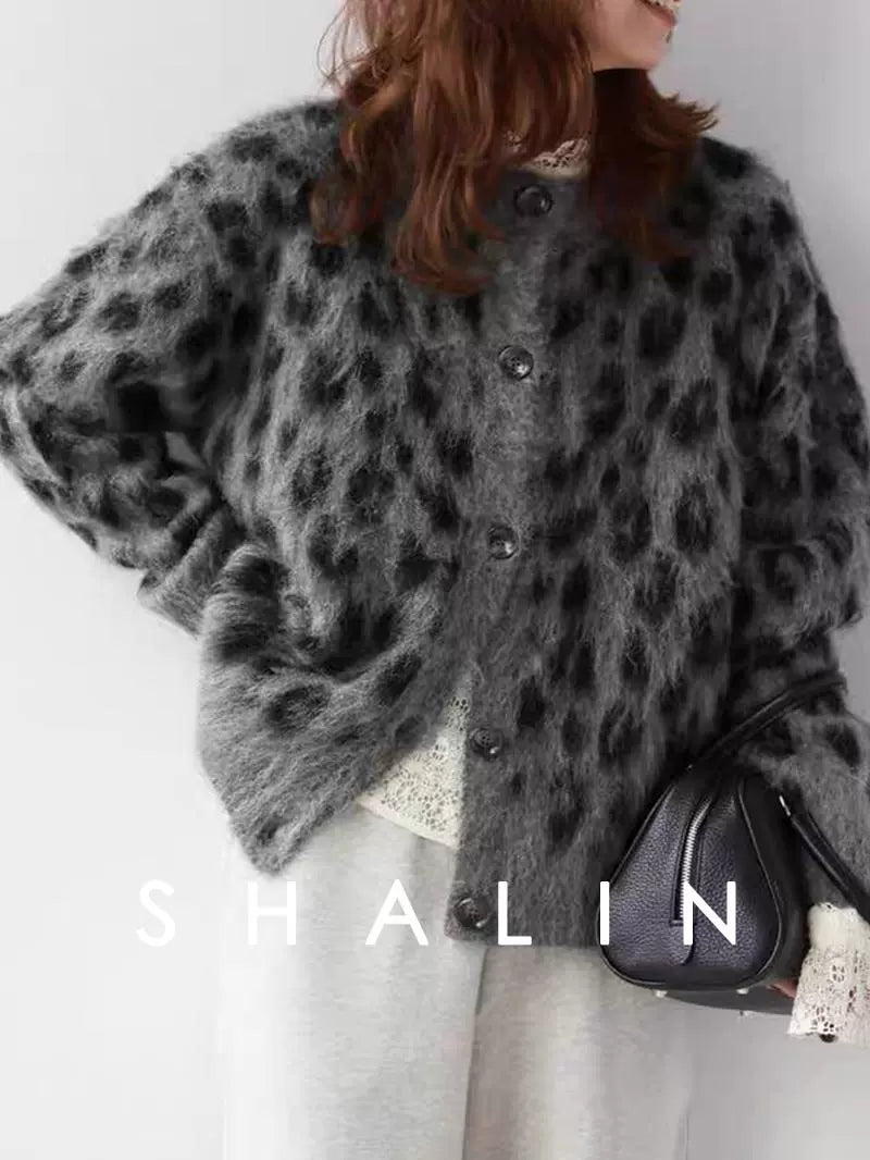 Leopard Mohair Cardigan