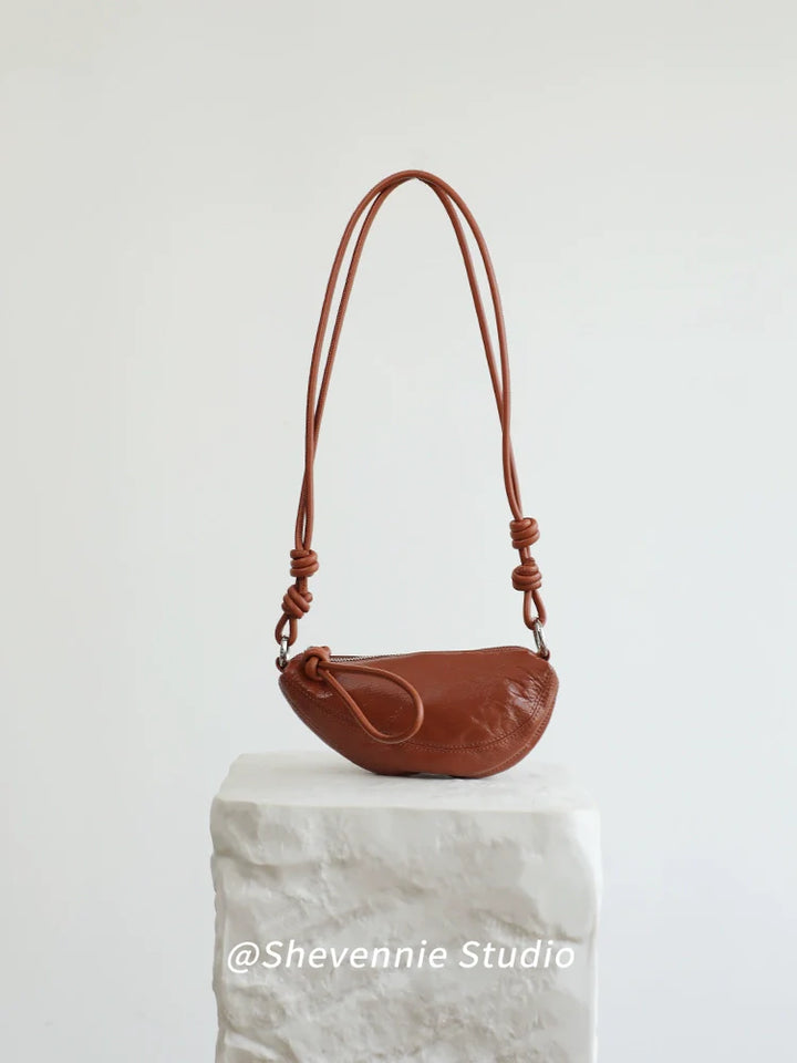 Leather Croissant Shoulder Bag