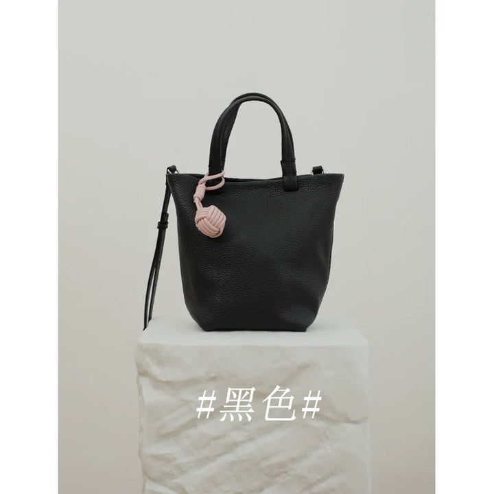 Genuine Leather Bucket Bag