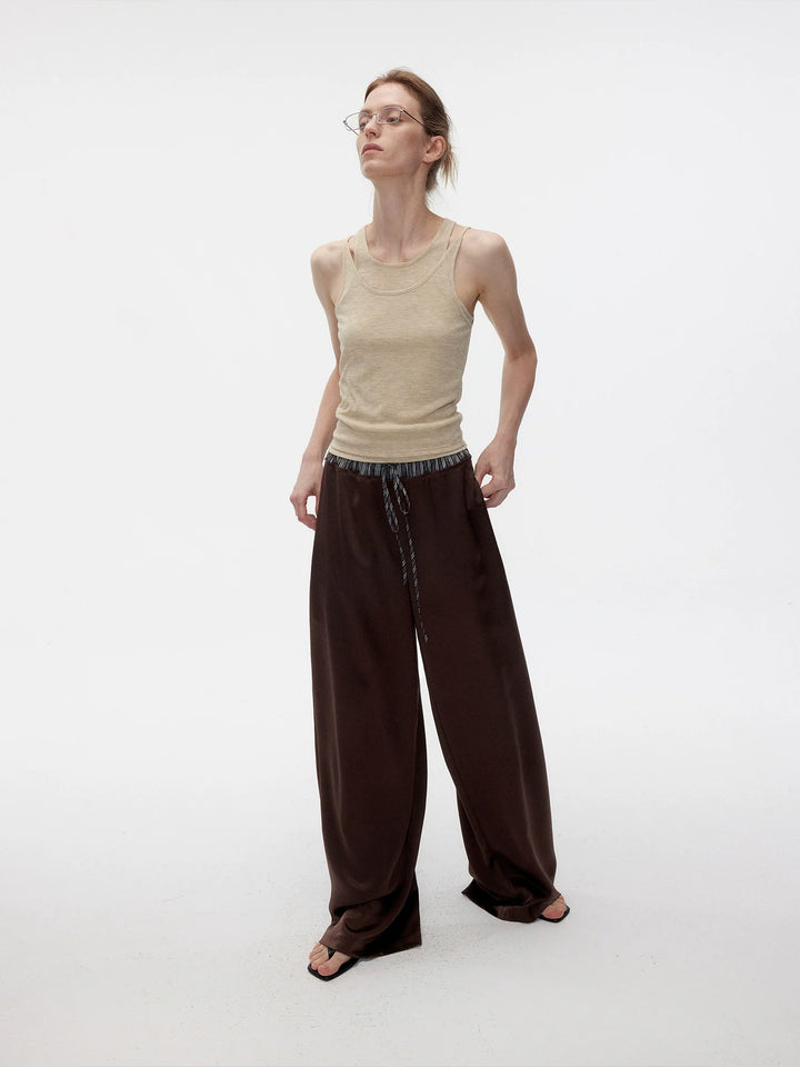 Acetate Drawstring Trousers