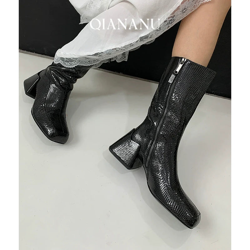 Sophisticated Square Toe Boots