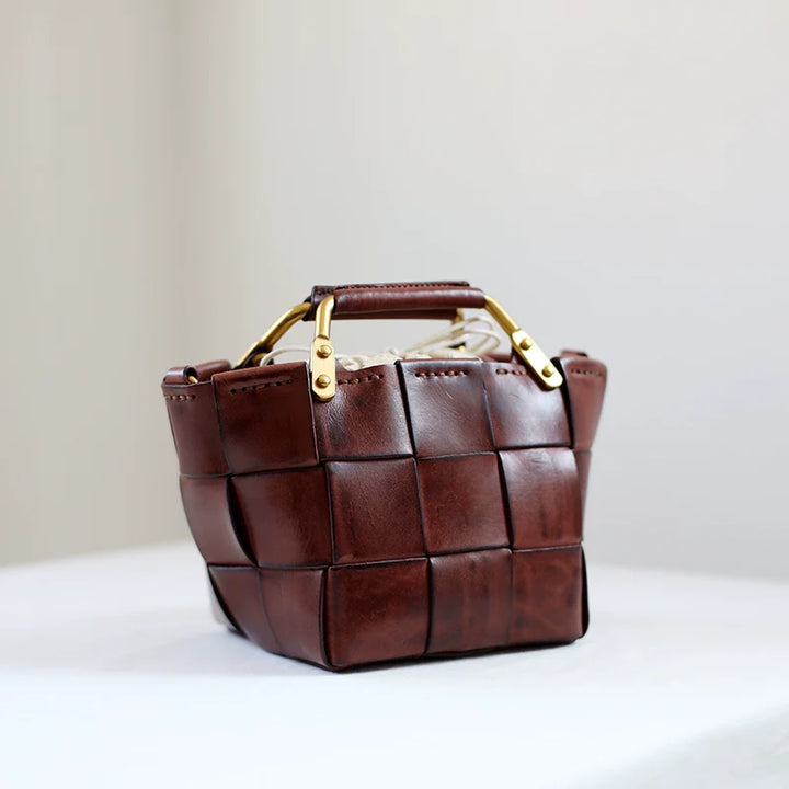 Leather Woven Mini Bag