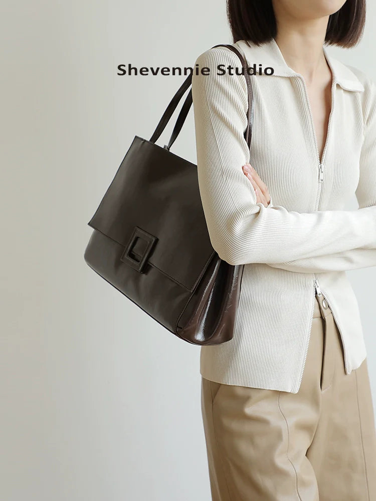 Sophia Leather Shoulder Tote