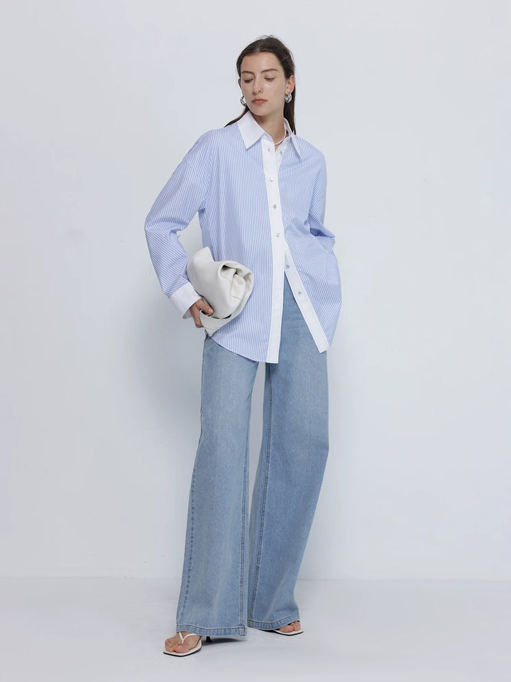 Linen Stripe Oversize Shirt