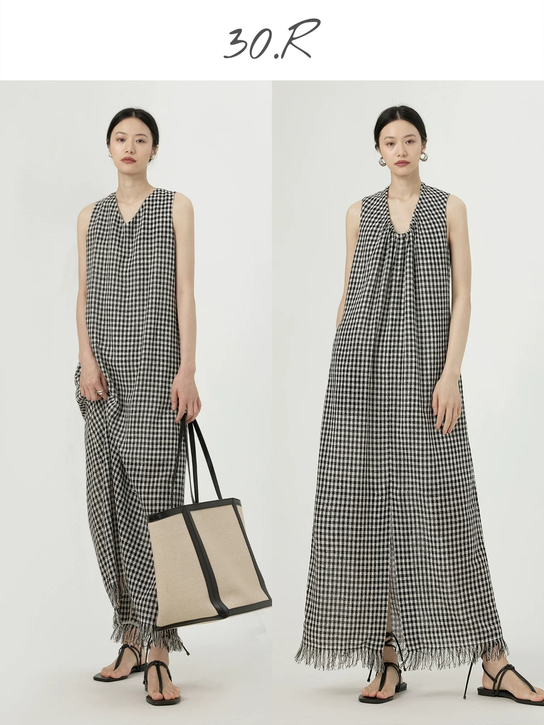 Linen Jacquard Midi Dress