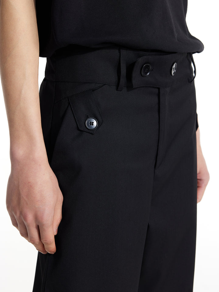 Buttoned Straight Trousers