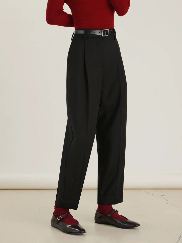 Wool Tapered Trousers