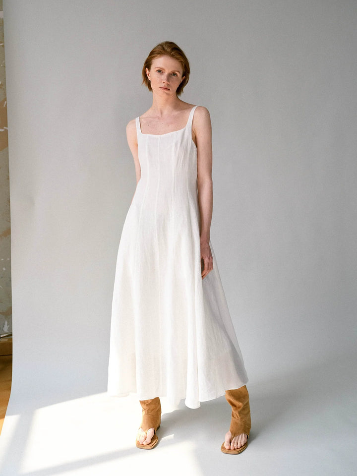 Flax Hemp Square Neck Dress