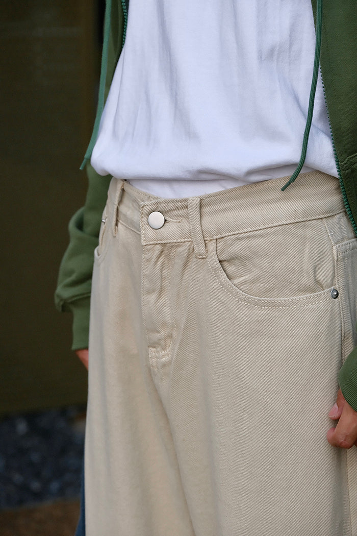 Light Khaki Straight Jeans