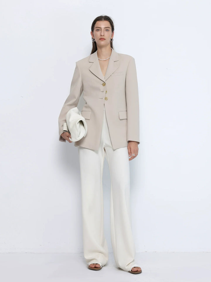 Triacetate Wide Shoulder Blazer