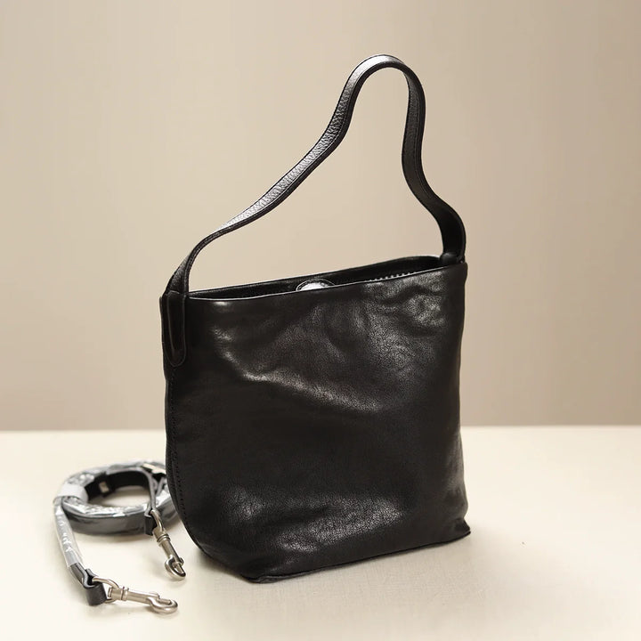 Leather Bucket Crossbody