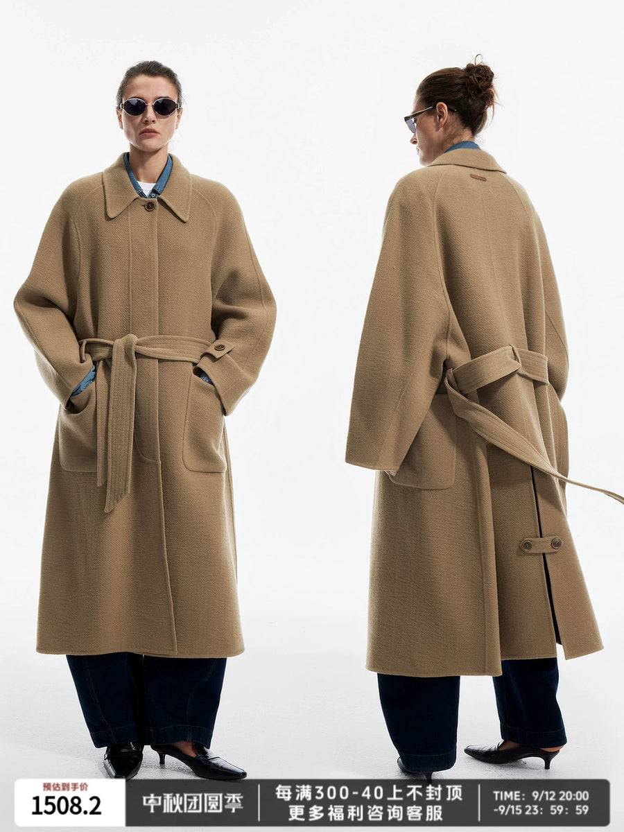 Wool Cashmere Concealed Coat