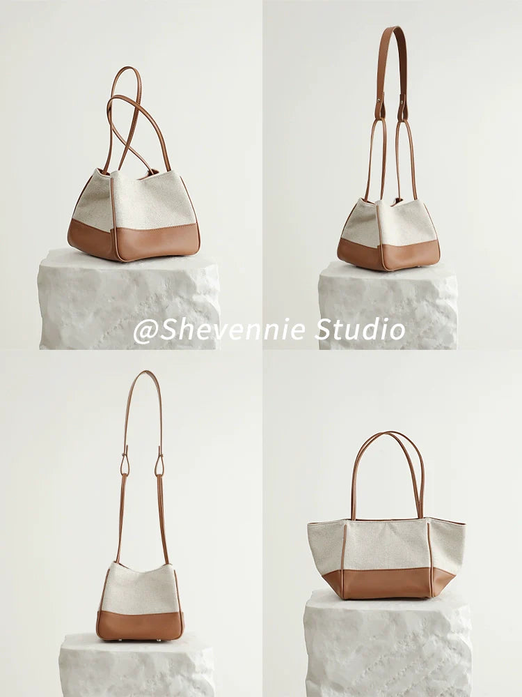 Canvas Leather Tote