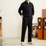 Daily Sports Suit - Autumn-Winter Fashion with Embroidered Stretch Polo and Trendy Trousers