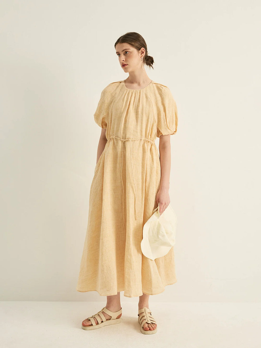 Linen Puff Dress