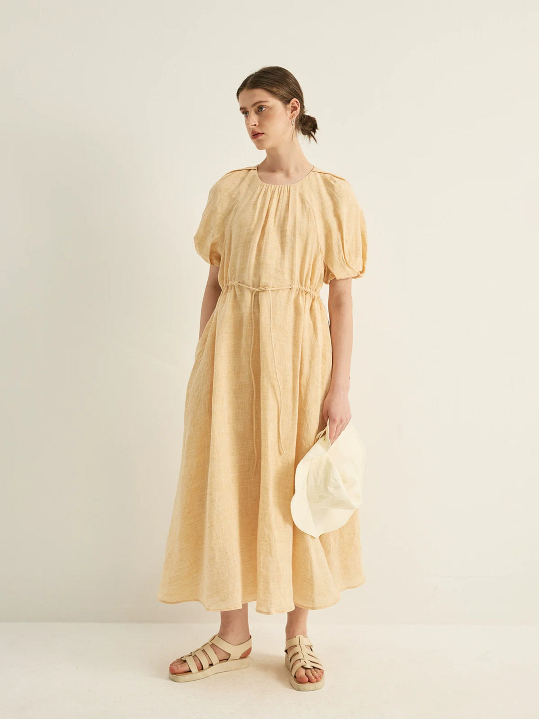 Linen Puff Dress