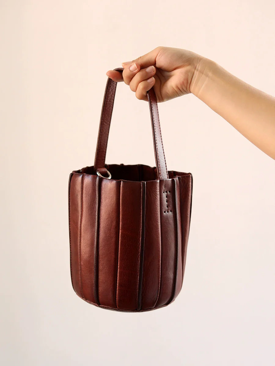 Vegetable Tanned Leather Bucket Bag