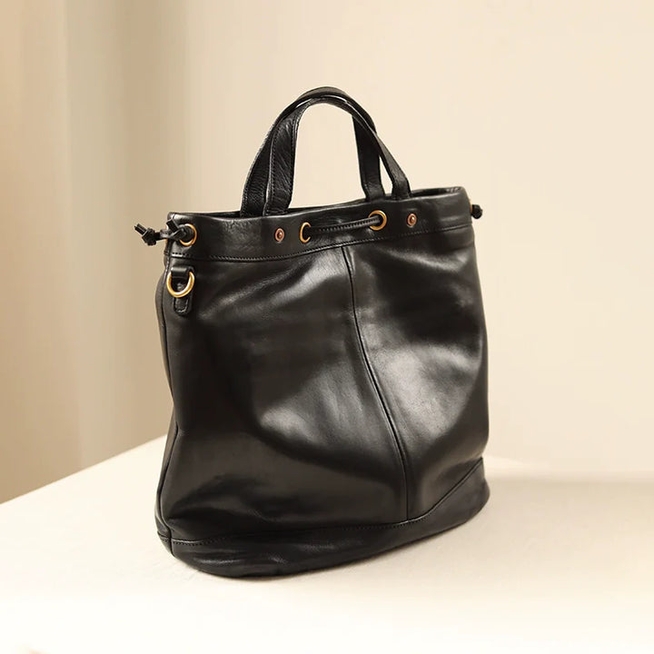 Leather Bucket Tote