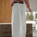 Japanese Loose Fit Winter Pants with Brushed Velvet Fabric
