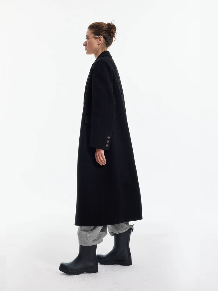 Natural Wool Herringbone Coat