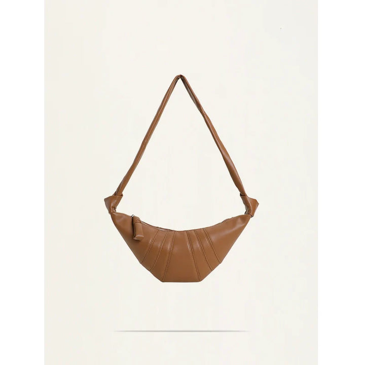 Leather Croissant Shoulder Tote