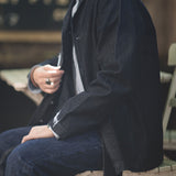 American Style Washed Denim Jacket for Men Multi-Pocket Lapel Suit
