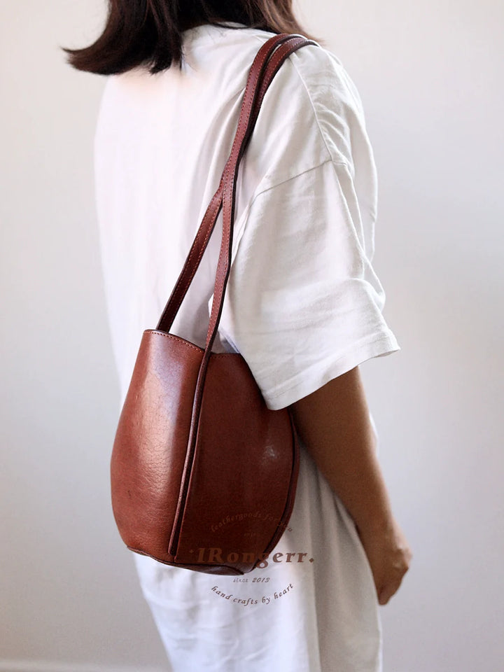 Leather Blossom Bucket Bag