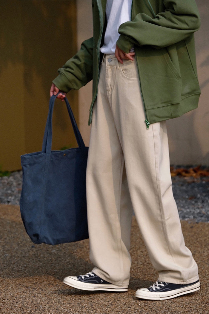 Light Khaki Straight Jeans