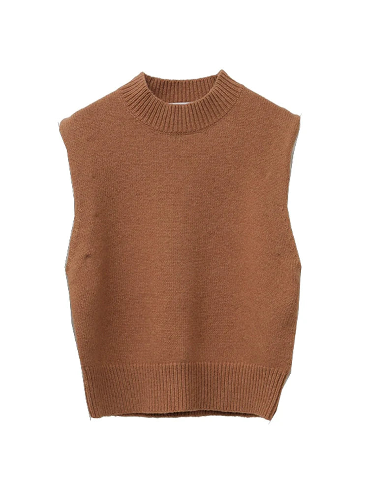 Half Turtleneck Wool Vest