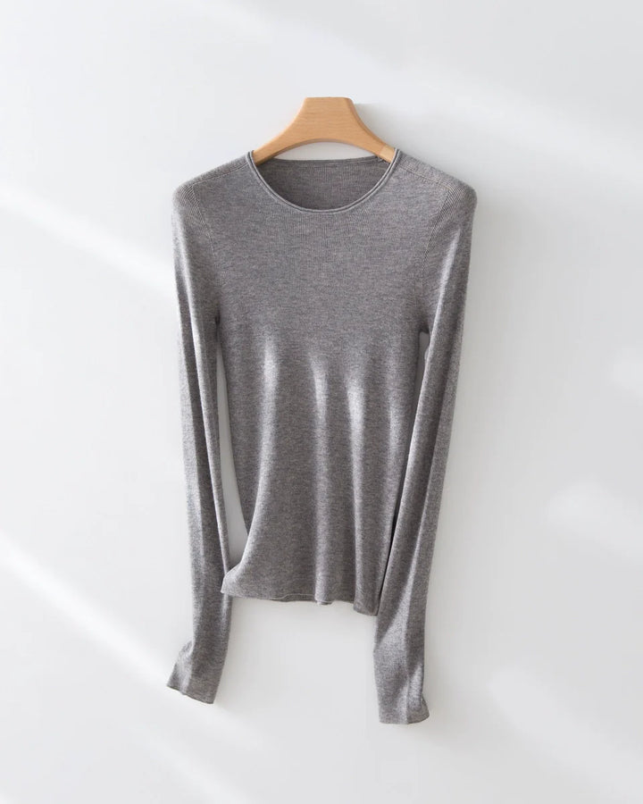 Natural Wool Scoop Neck Sweater