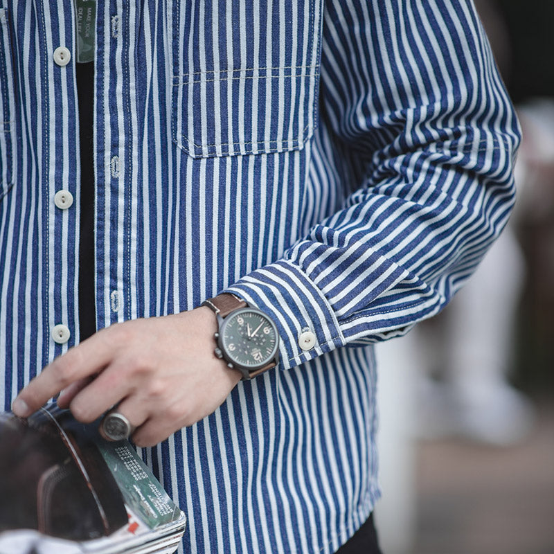 Railroad Striped Cotton Shirt