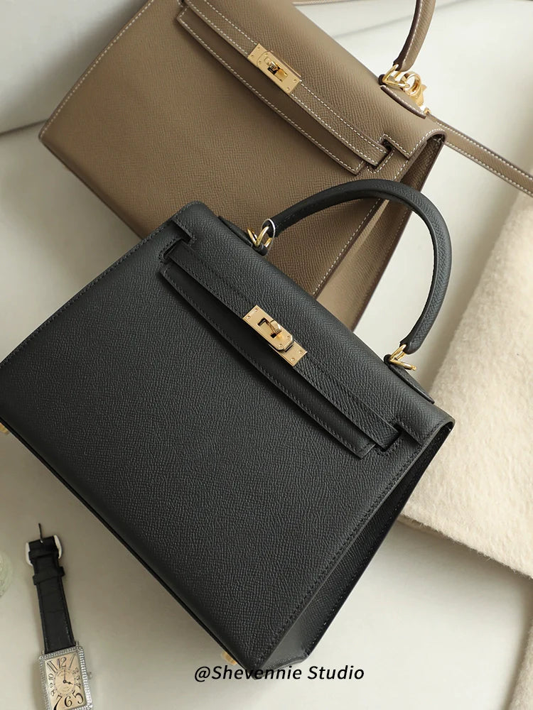 Kelly Textured Leather Handbag