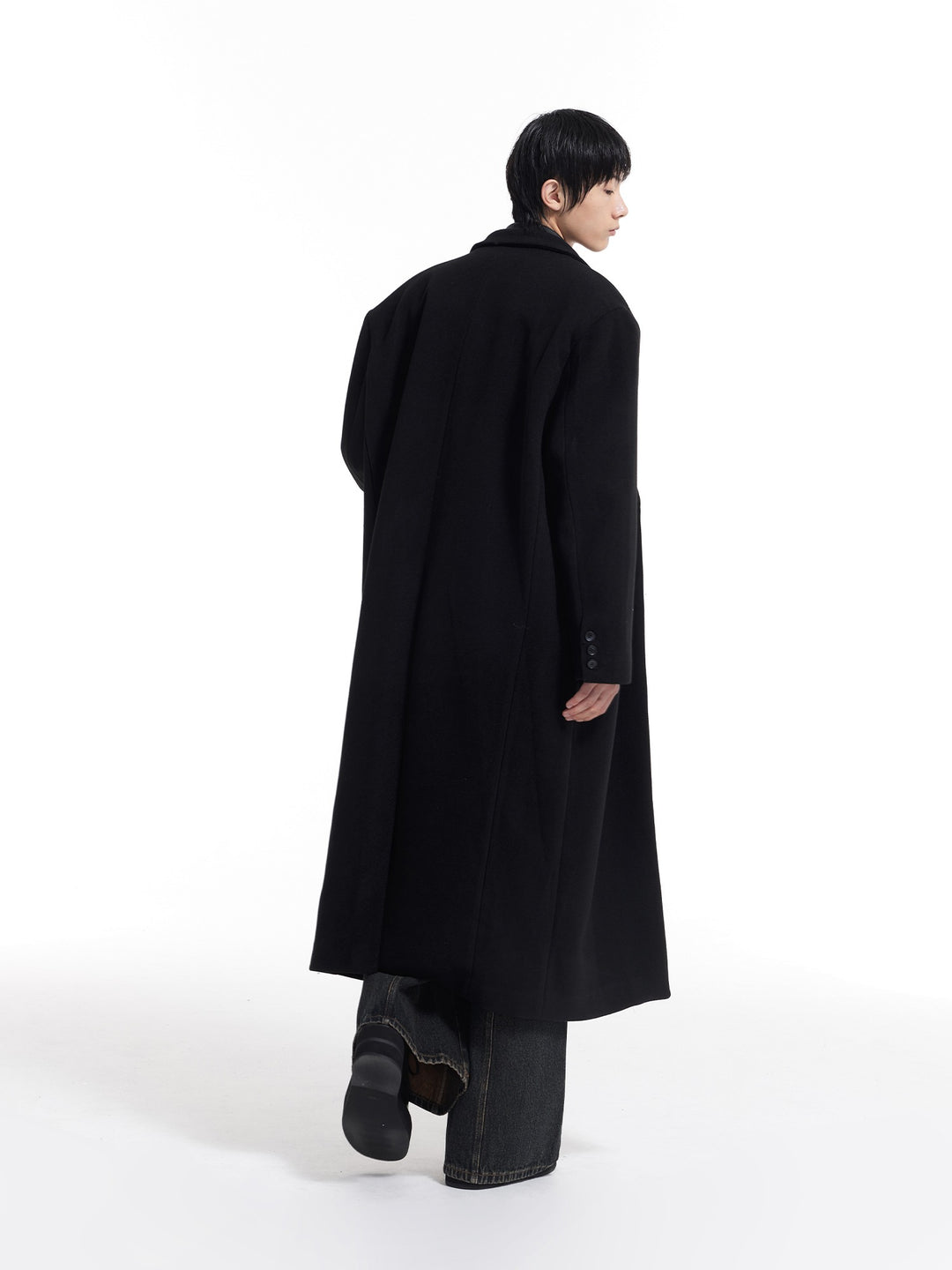 Two-Color Woolen Coat