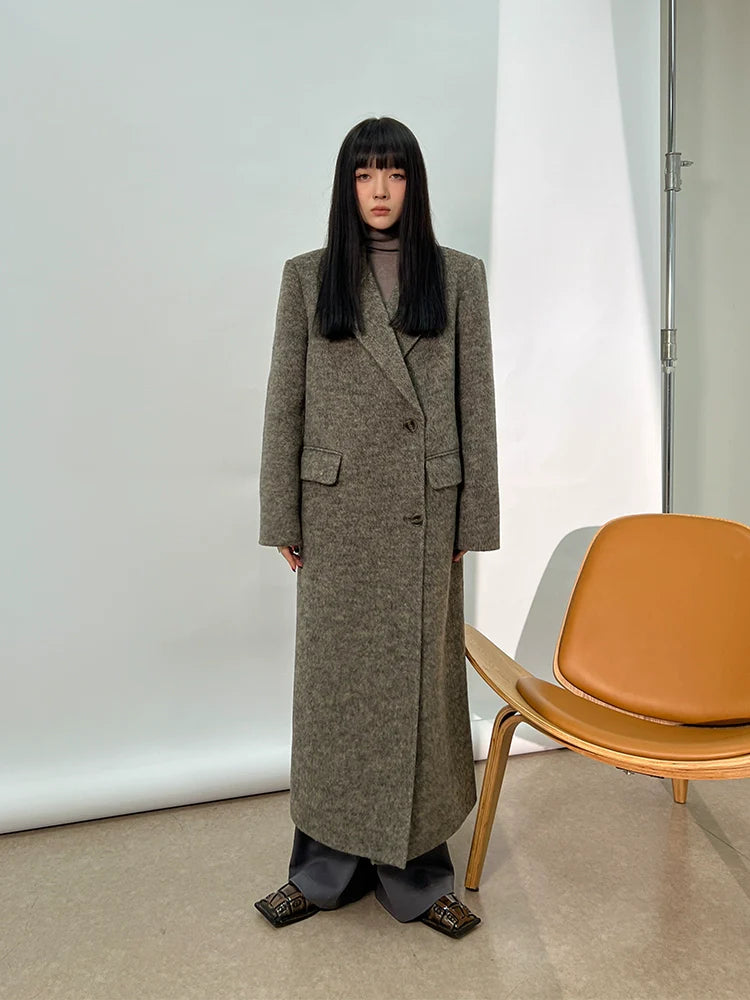 Gray Brown Wool Coat