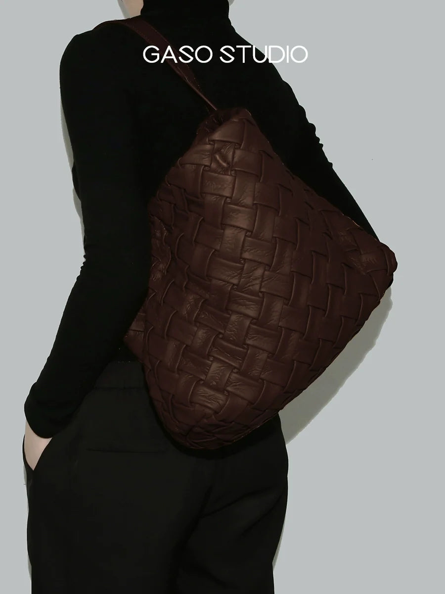 Soft Leather Woven Tote