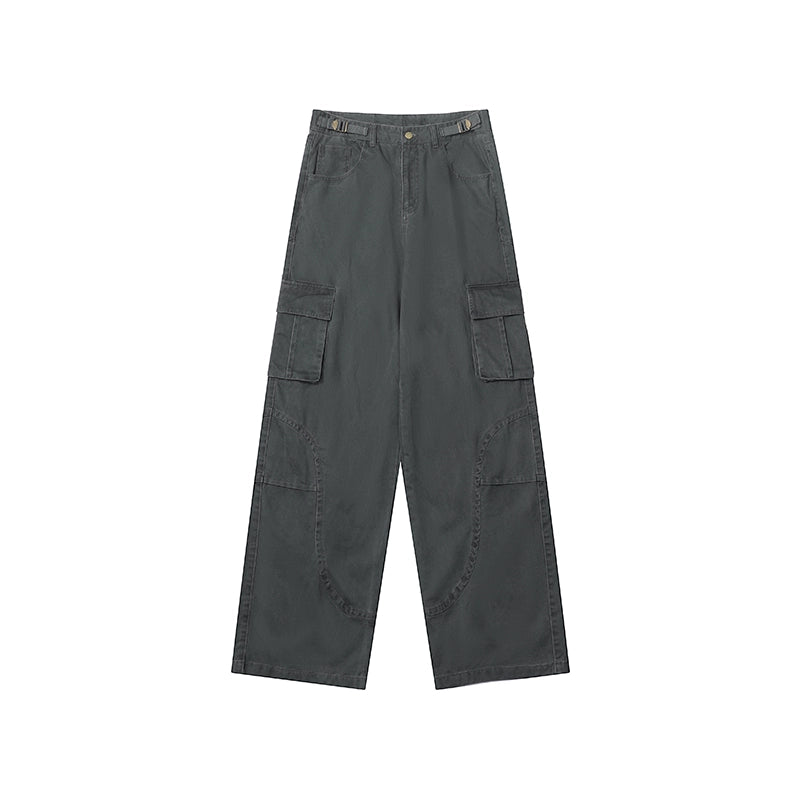 Men's 23FW American Vintage Multi-Pocket Straight-Leg Casual Cargo Pants - Cleanfit
