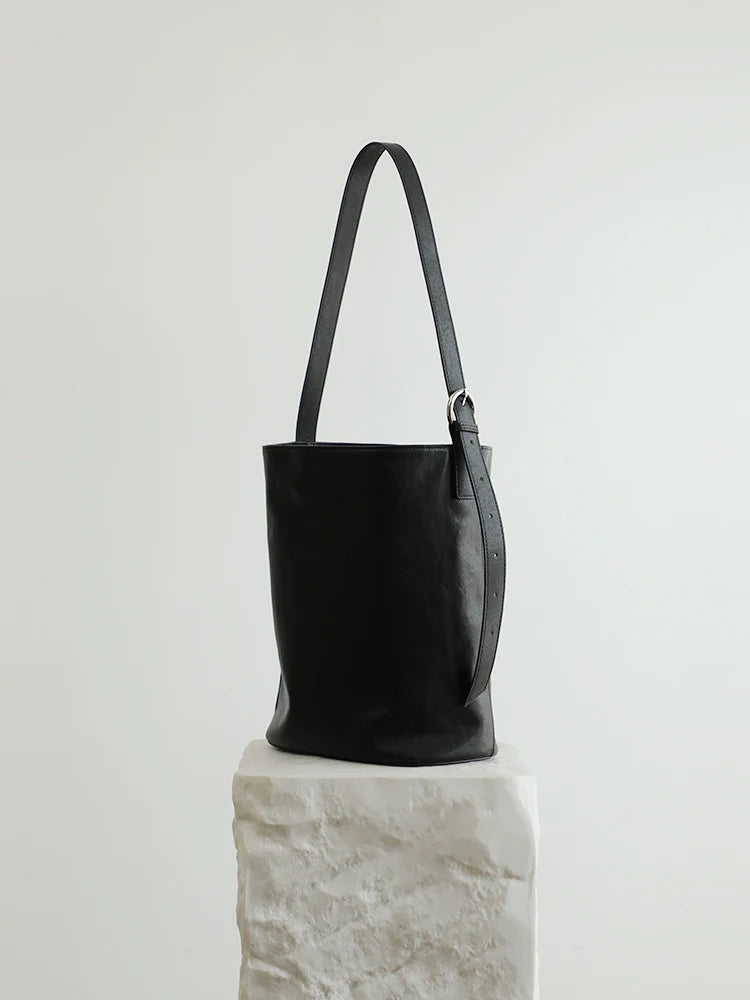 Autumn Leather Bucket Tote