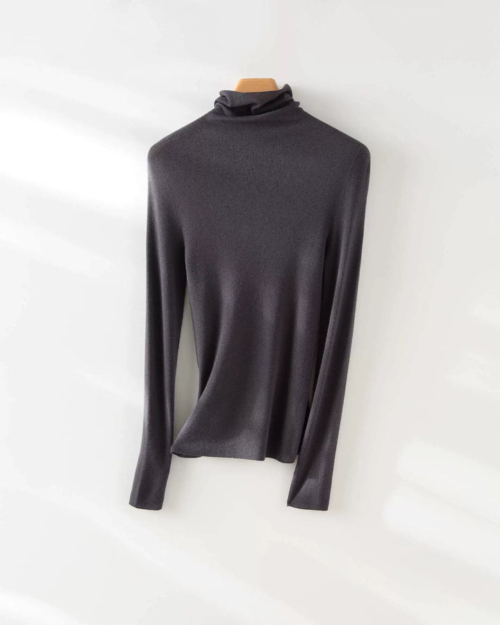 Natural Silk Cashmere Turtleneck