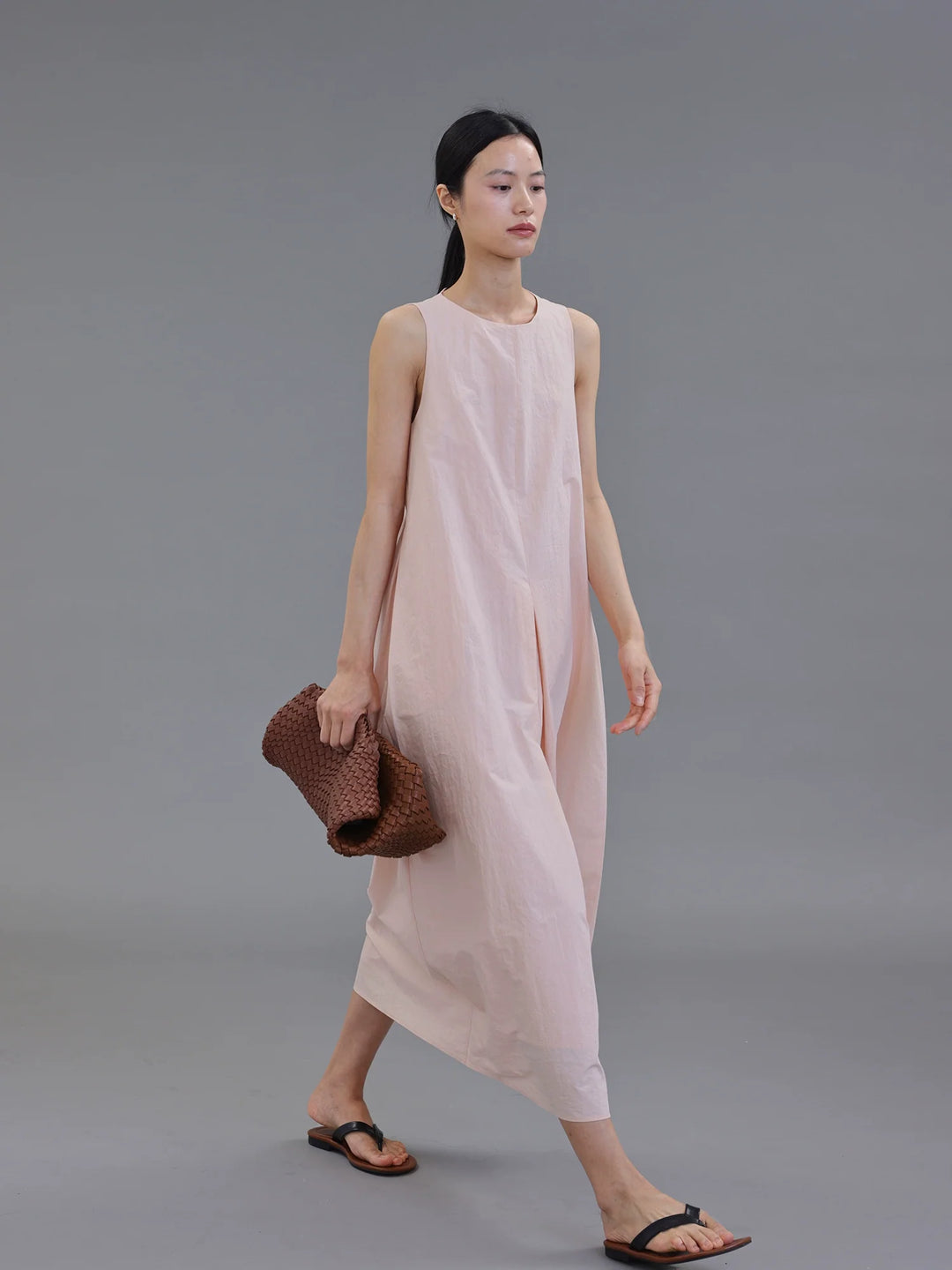 Washed Cotton Midi Dress