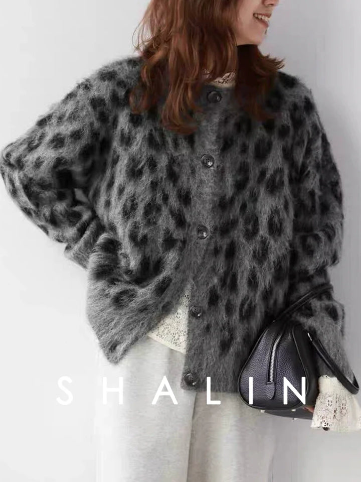 Leopard Mohair Cardigan