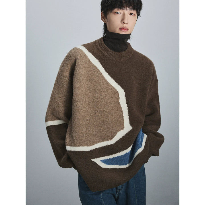 Yak Wool Color Block Sweater