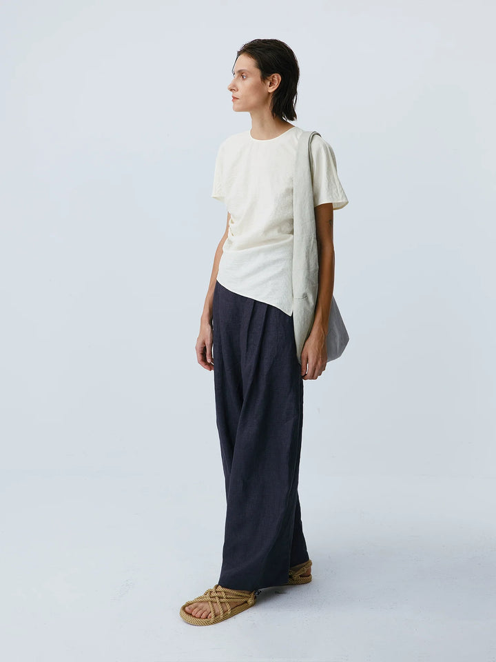 Silk Pleat Sleeve Tee