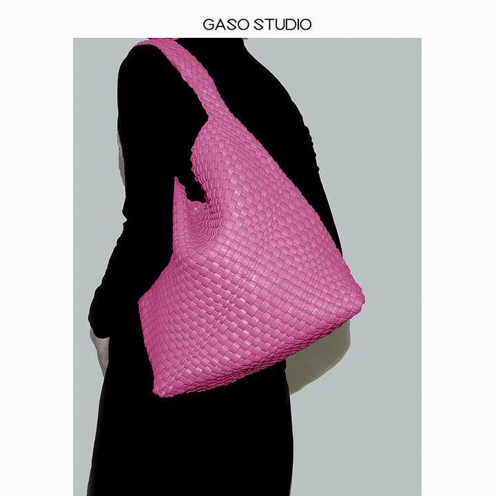 Rose Red Woven Tote