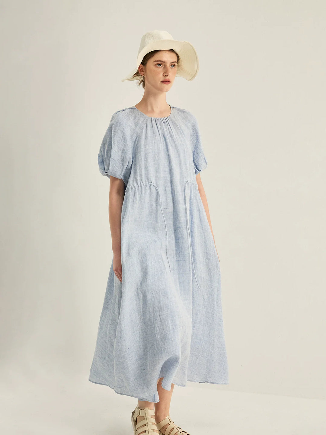 Linen Puff Dress