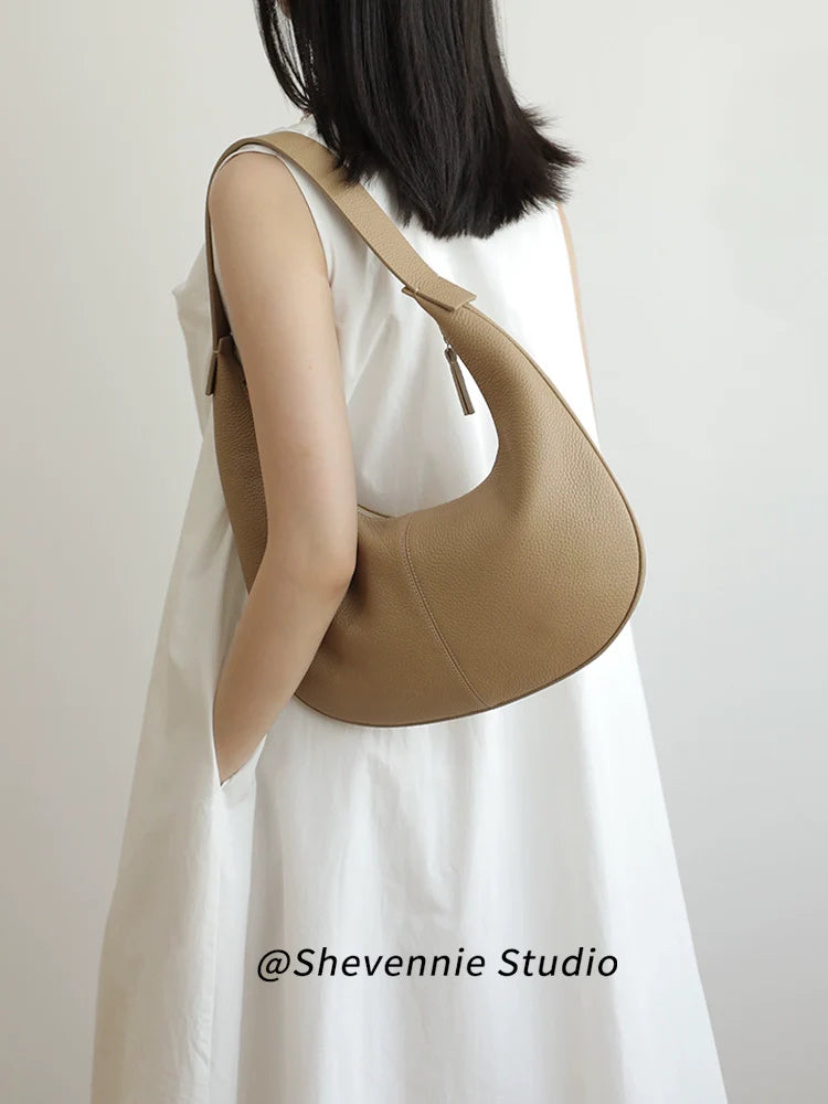 Crescent Leather Shoulder Bag