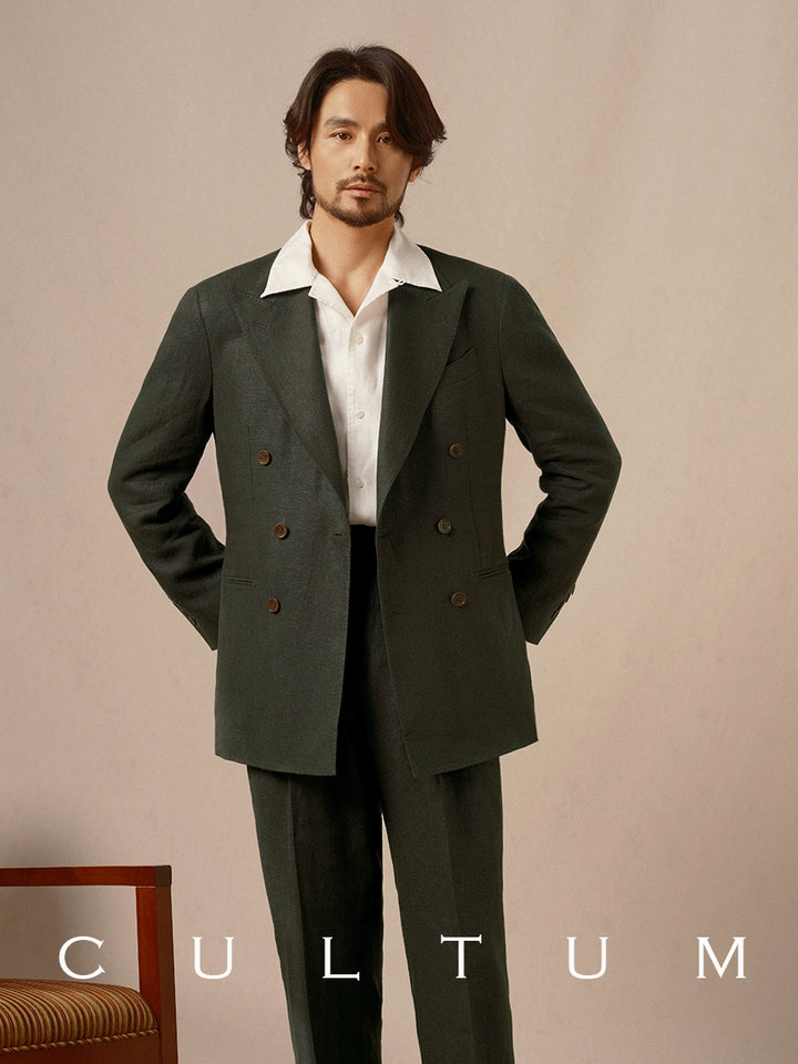 Linen Double-Breasted Blazer