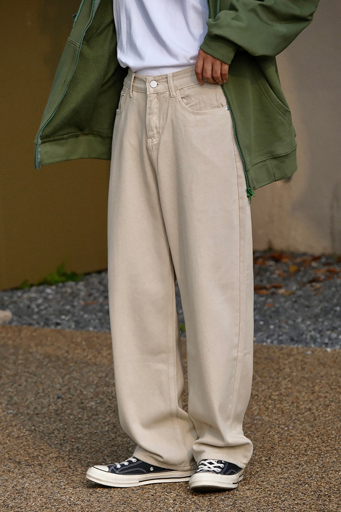 Light Khaki Straight Jeans