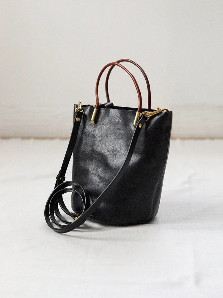 Soft Leather Bucket Bag