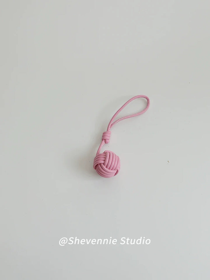 Snowball Braided Keychain